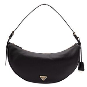 PRADA Demi Lune large leather hobo shoulder bag